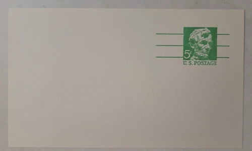 U.S.A. VINTAGE 1968 Abe Lincoln 5-Cent Mint Postcard, Scott #UX55, FAST SHIPPING