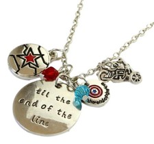 Marvel's Captain America Till The End Of The Line 4 Charm Pendant Necklace