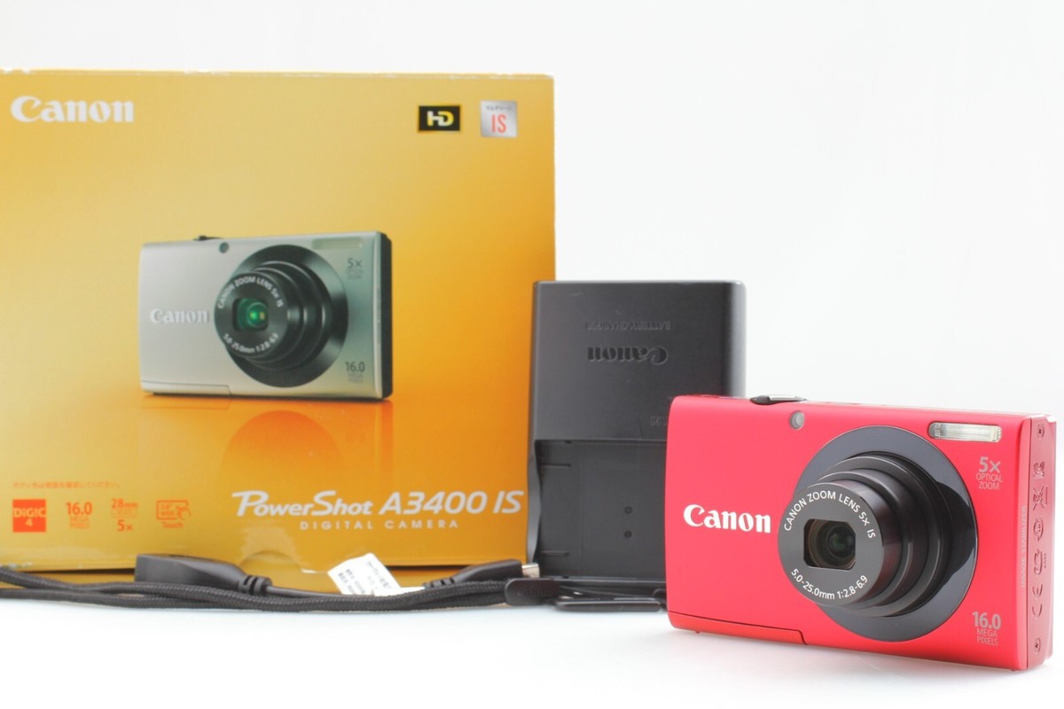Canon PowerShot A3400 IS 16.0MP Digital Camera - Red for Canon PowerShot A3400 IS 16.0MP Digital Camera - Red for