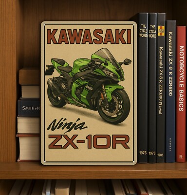 Kawasaki Zx10R Motorcycle Metal Poster - Collectable Sign