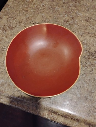 arita plate rare red color abstract shape 9 inches diameter signed on bottom