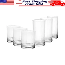Drinkware Glasses Set Clear 12 Pcs Versatile Design Any Table Setting Juice Milk