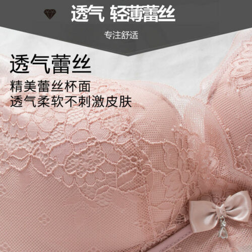 Rosa sexy BH-Sets Dessous Push Up BHs Spitze Unterwäsche Baumwolle grün rot 32A-40C - Bild 25 von 25