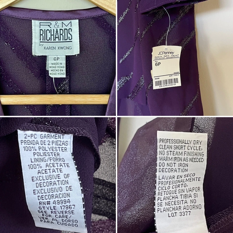 Chaqueta de Noche Transparente R&M Richards Karen Kwong Cierre de Estrás Brillante 6P Foto 4 de 4