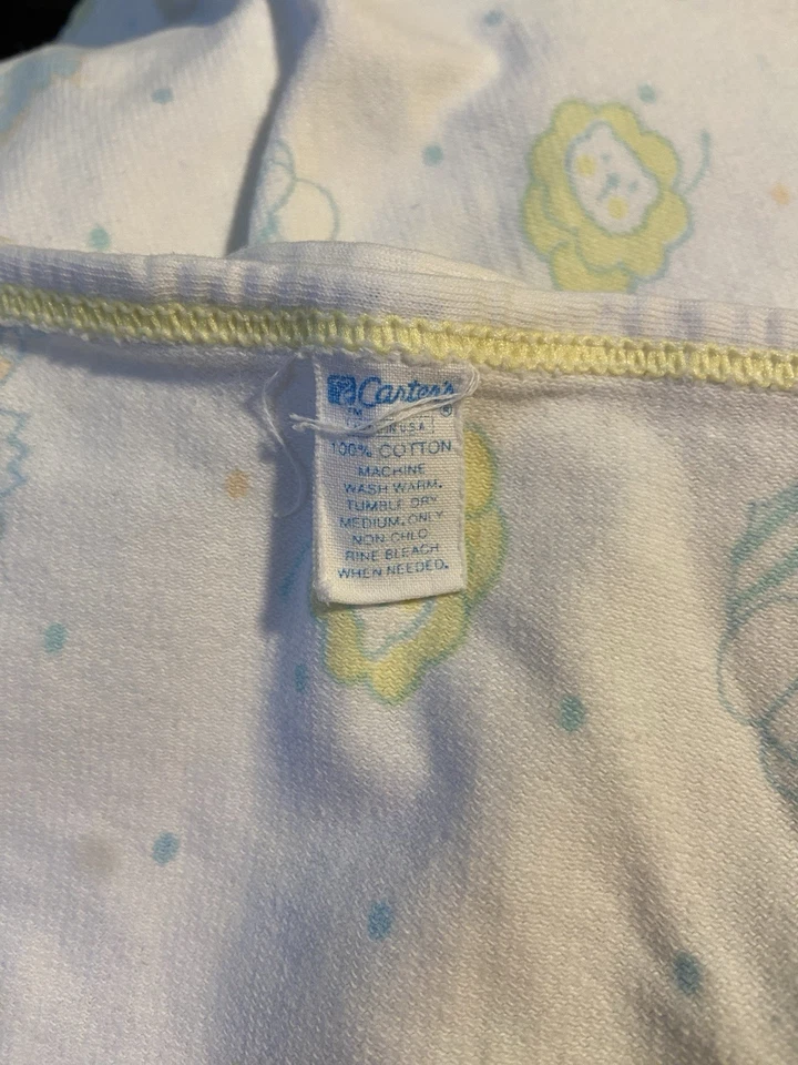 Manta bebé de colección Carters amarillo verde león jirafa elefante hipopótamo puntos de algodón Foto 4 de 4