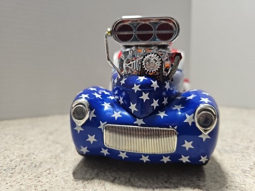 Vntg '01 Muscle Machines '41 Willys Coupe Stars And Stripes 1:18 *LOOSE, NO BOX* - Picture 6 of 16