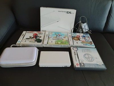 Nintendo DS Lite Spielkonsole - Weiß mit 3x MARIO OE Nintendo Spiel