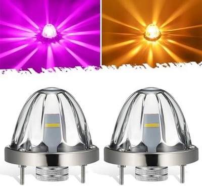 Partsam 2Pcs Dual Color Amber/Blue LED Glass Lens Watermelon Lights [Patented],