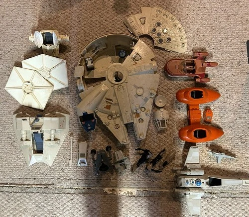 Vintage Star Wars Vehicle Lot For Parts & Repair - Millennium Falcon & More!!