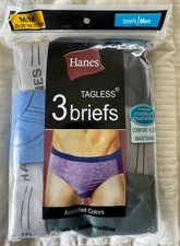Mens Hanes Tagless Briefs 3 Pack Size M (26-2...