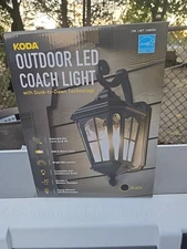 Koda LM57753-1 Outdoor LED Coach Automatic Wall Lantern - Black NIB Sealed Item!