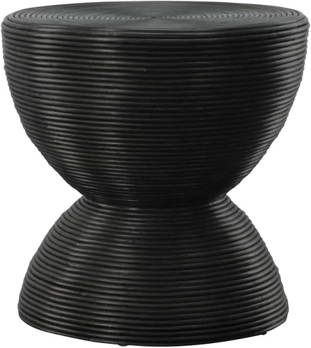 Stylish  Bongo Black Rattan Side Table for Modern Living Spaces - Picture 2 of 3