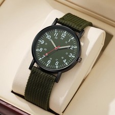 Men Watches Casual Nylon Band Sports Watch Anlog Quartz Military Wristwatches Re