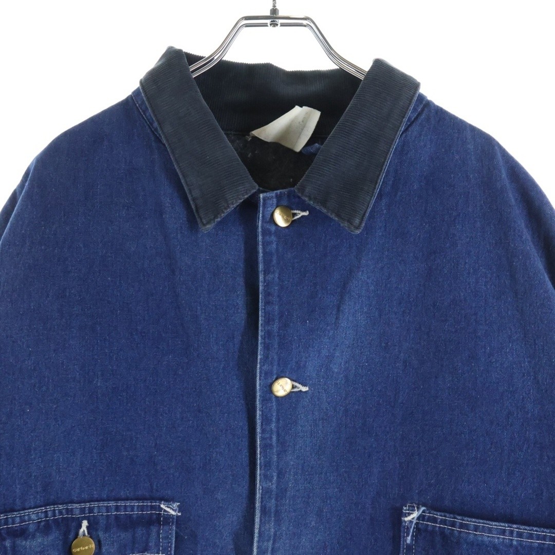 CARHARTT DENIM COVERALL Star Tag Lined Blanket Michigan Chore Coat Indigo Used 6 thumbnail 3