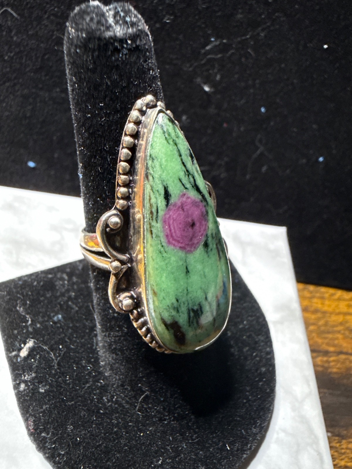This is a beautiful Ruby Zoisite 925 gemstone ring - image 3