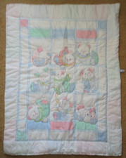 Vintage Fisher Price Puffalump Baby Crib Comforter Quilt Blanket Pony Bear Bunny