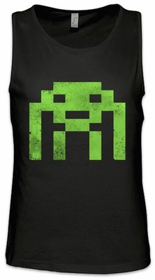 Alien Invader Herren Tank Top Retro Gaming Gamer Nerd Big Geek Freak VG Bang