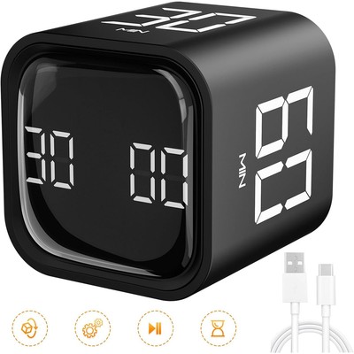 Digitaler Cube Timer Drehbarer Würfeltimer Küchentimer mit Schwerkraftsensor