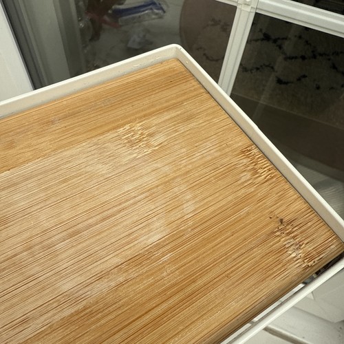 Mesa auxiliar delgada de metal y madera -Top 23 x 13 X H 73 cm - Imagen 9 de 24