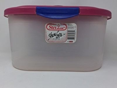 Sterilite Large EZ Carry Show Off Storage Tote #1890 Very Berry Hinged Lid