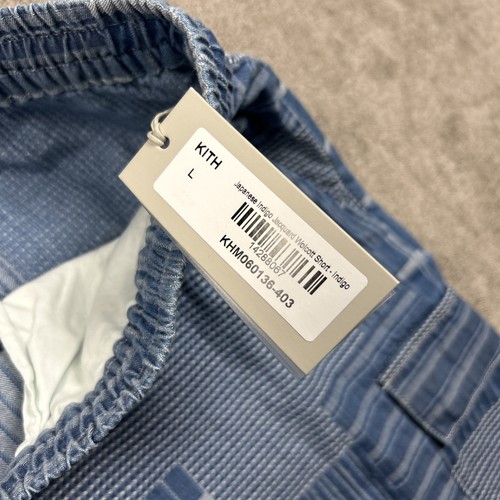 NEW Kith Japanese Indigo Jacquard Wolcott Short Mens Large Blue Cargo Drawstring - Picture 4 of 10
