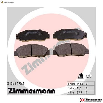BREMSBELAGSATZ SCHEIBENBREMSE 21651.175.1 FÜR ROVER HONDA LEGEND/III/Mk HR-V 600