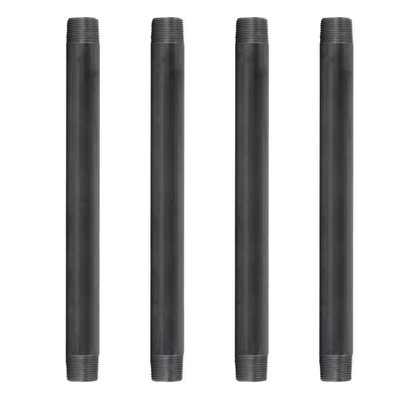 1 In. X 14 In. Black Industrial Steel Grey Plumbing Pipe (4-Pack)