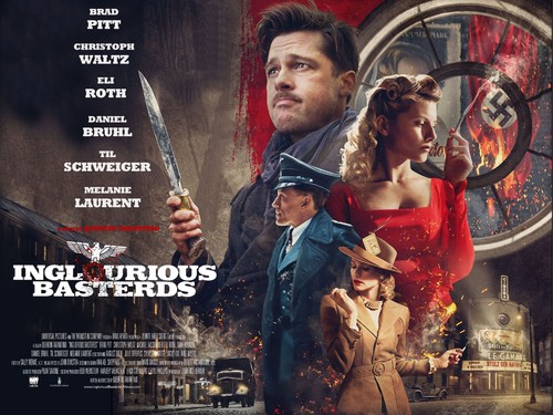 INGLORIOUS BASTERDS 2009 Quad Poster Druck 30x40" Brad Pitt Quentin Tarantino