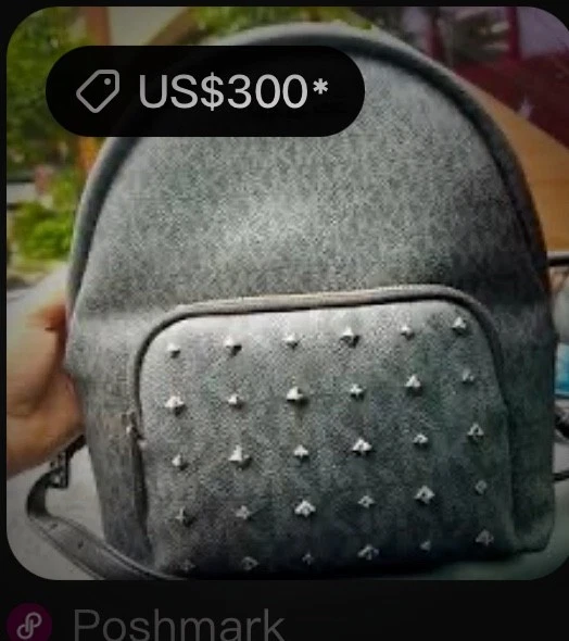 Mochila Y2k Michael Kors $548 cor preta e cinza couro cravejado fazer oferta  - Imagem 4 de 4