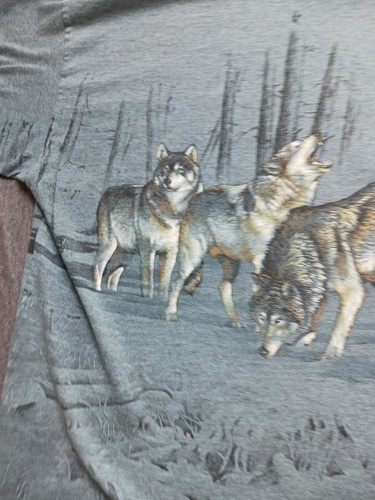 Vintage Alaska Wolf Habitat Signal Sport Herren blau XL AOP T-Shirt Einzelnaht 90er - Bild 19 von 24