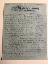 1900 Wilbur Wright&rsquo;s &ldquo;Belief That Flight Is Possible&rdquo; Letter to Octave Chanute