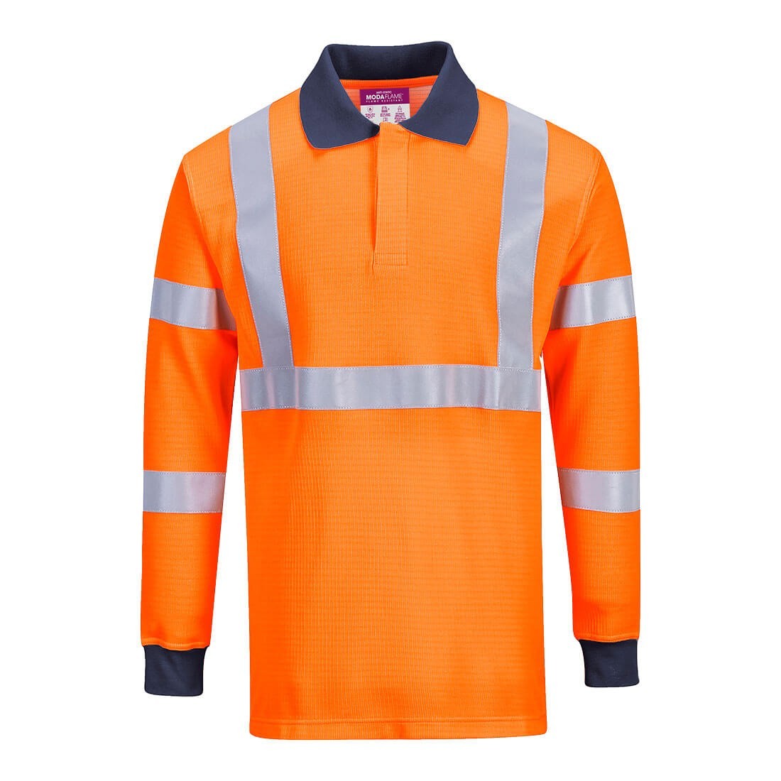 Portwest FR76 - Modaflame Knit HVO FR Long Sleeve Polo Shirt Orange - XL