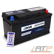 ENVA AGM AUTOBATTERIE STARTERBATTERIE 95Ah 850A 12V Start-Stop + Batteriepolfett