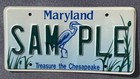 MD Sample License Plate Maryland Blue Heron Treasure The Chesapeake Lic — photo 1