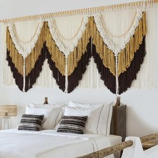 IOWER Macrame Wall Hanging Boho Art - Extra Large 75" 35"L x 75"W, Brown