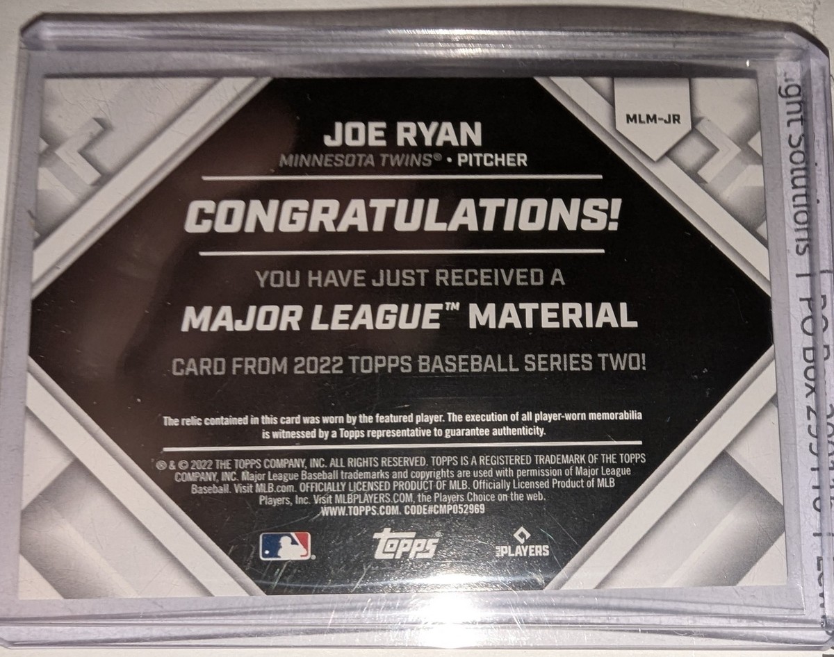 2022 Topps Joe Ryan Major League Material #MLM-JR | eBay