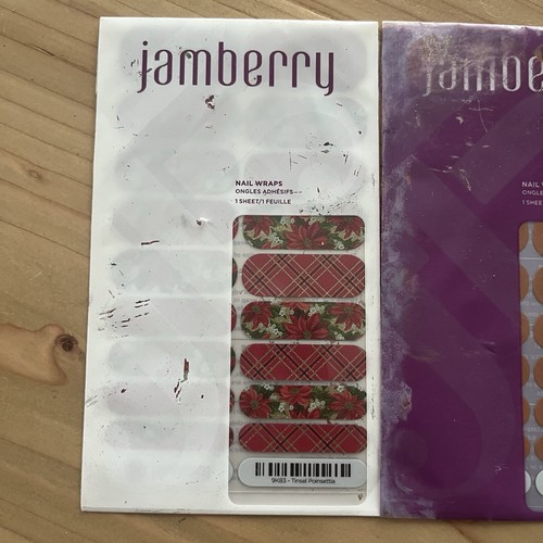 JAMBERRY Nail Wraps FULL SHEET Tinsel Poinsettia Pumpkin spice Playground Lot - Picture 2 of 4