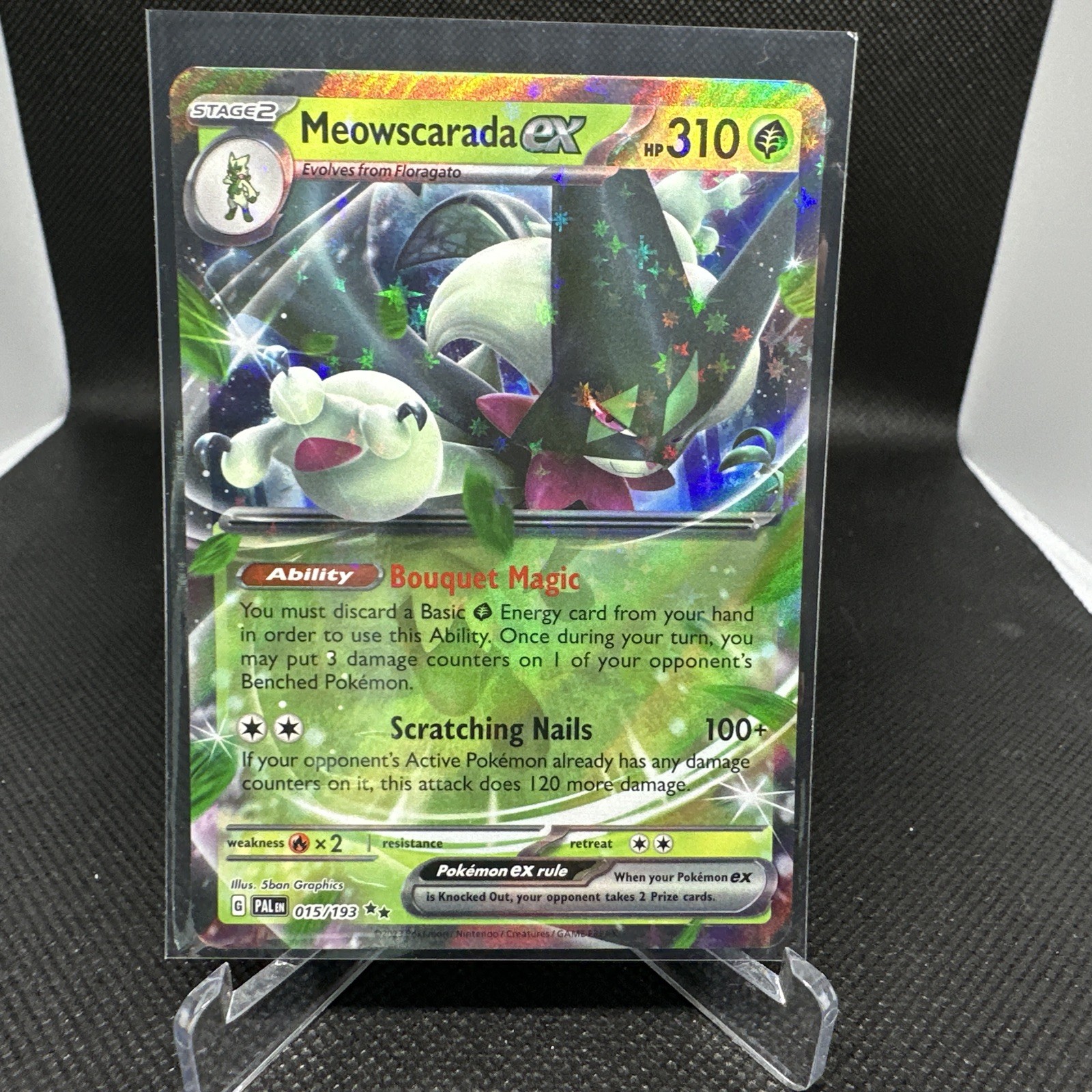 Meowscarada ex 015/193 Sv02: Paldea Evolved - Double Rare Holo - NM - Pokémon