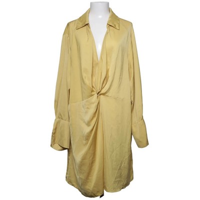 H&M, Kleid, Größe: 3XL, Gelb, Polyester, Einfarbig, Satin, Damen #oHo
