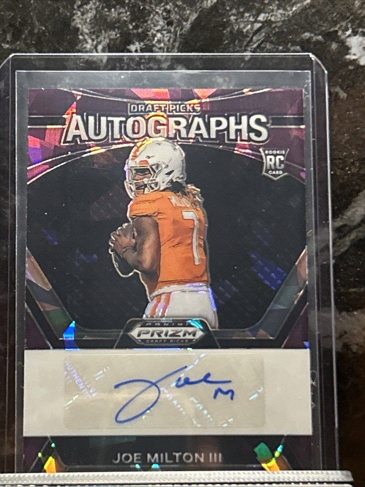 🔥2024 Prizm DP Joe Milton III Auto RC Purple Ice #d To 99 Cowboys Tennessee🔥