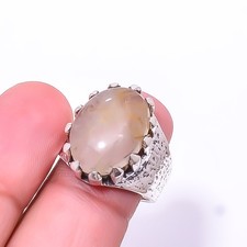 Golden Rutilated Quartz-Brazil 925 Sterling Silver Ring s.8 R12, Christmas Gift