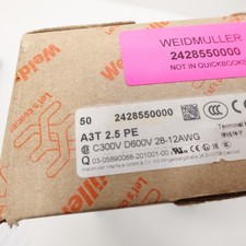 Weidmüller 2428550000 A3T 2.5 PE Terminal Block Lot of 50 C300V D600V 28–12AWG