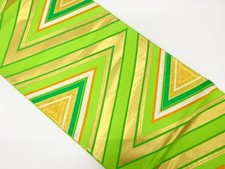 7425404: JAPANESE KIMONO / ANTIQUE FUKURO OBI / SILK / WOVEN RHOMBUS