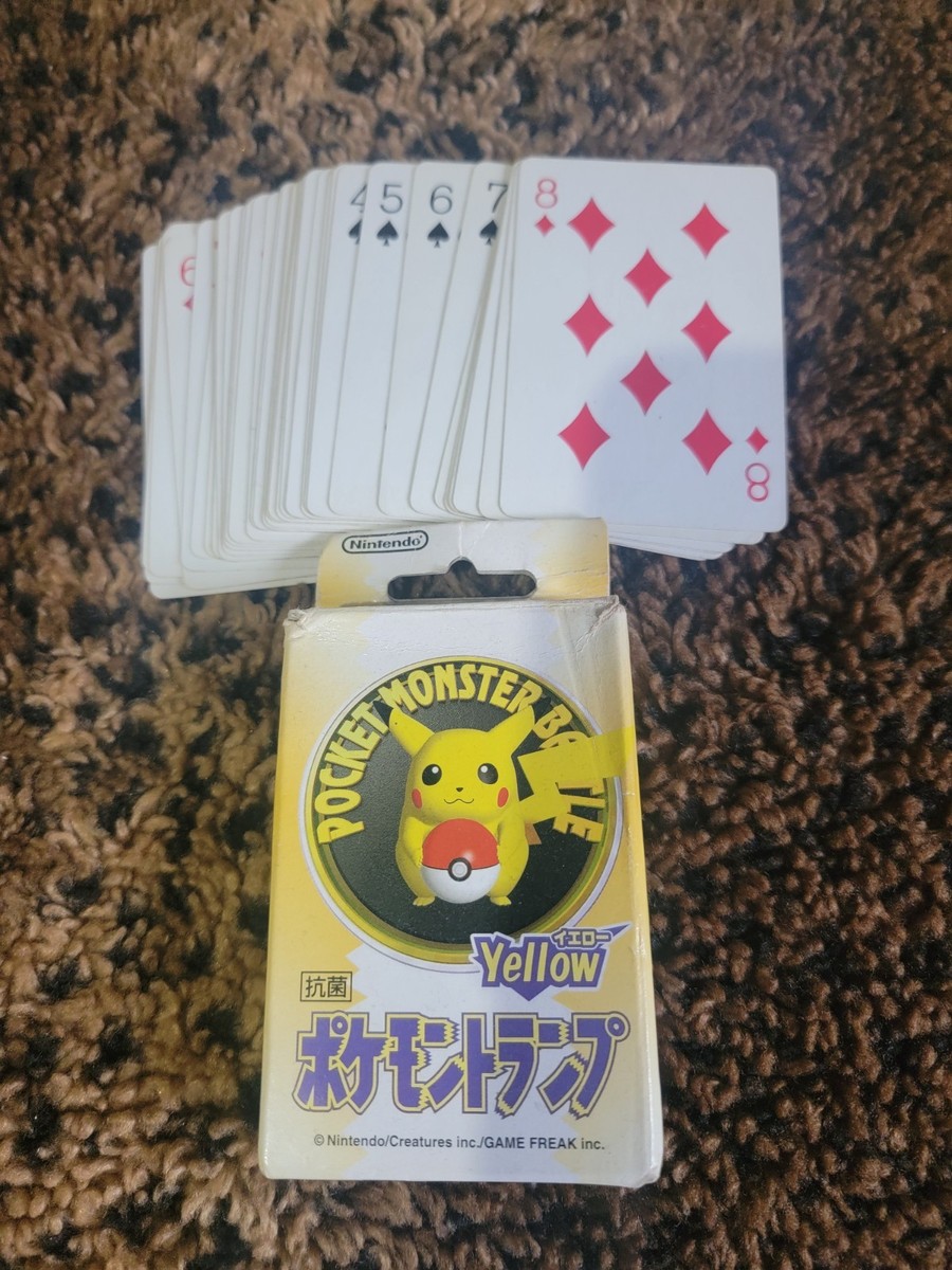 1998 Japanese Pokemon Stadium N64 3D Poker Playing Cards Yellow