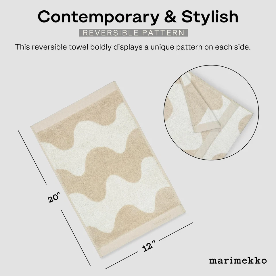 Lokki Terry Cotton Guest Towel (Dark Blue) – Waves Patterned Guest Towels – 2... - Image 3 of 4