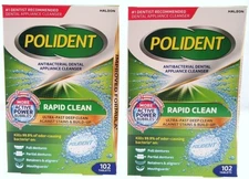 Polident Antibacterial Denture Cleanser ~ 120 ~ false teeth  partial ~ lot of 2