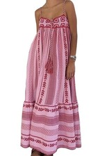Women Boho Maxi Dress Crochet Patchwork Sleev...