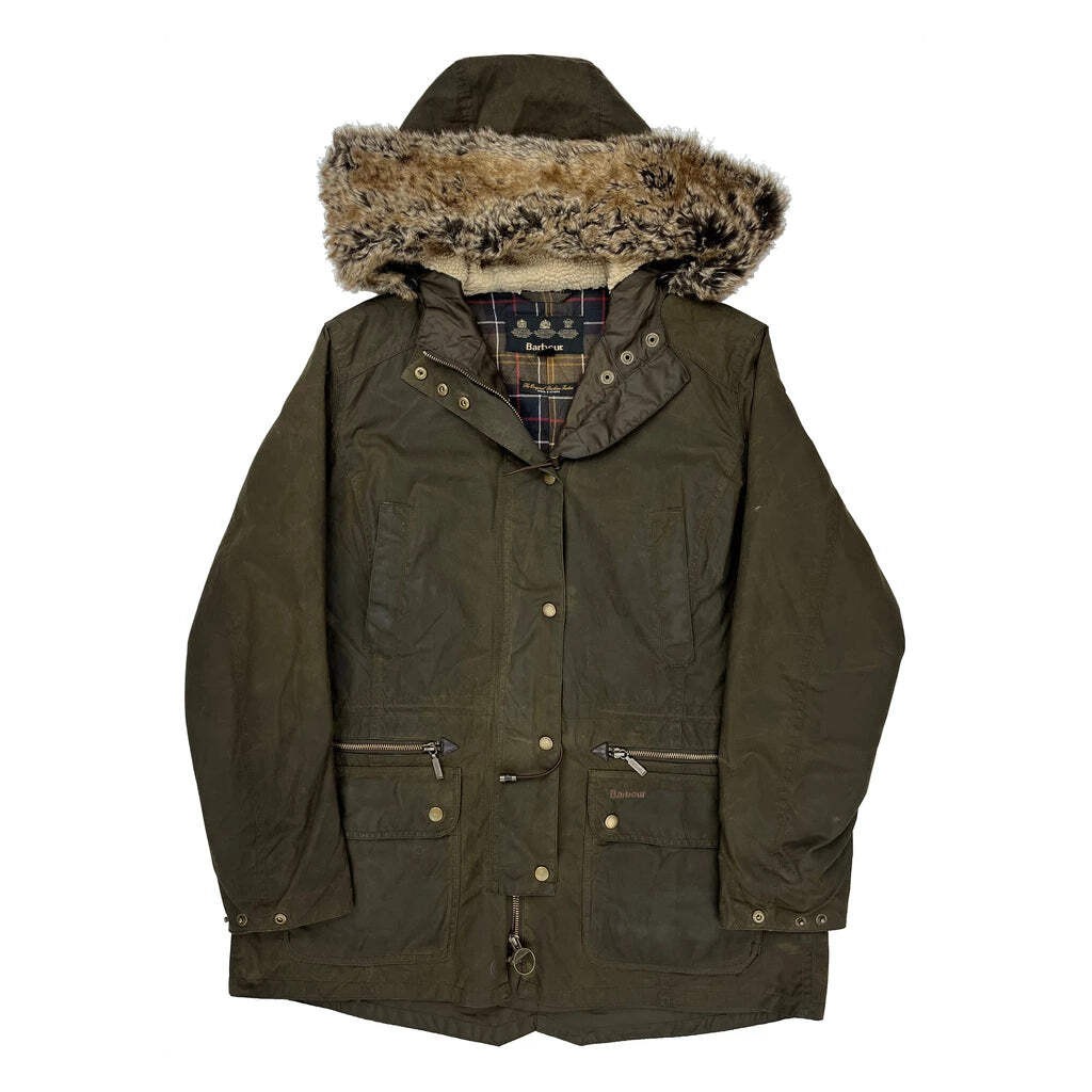 Barbour Wax Parka - Large Green Cotton