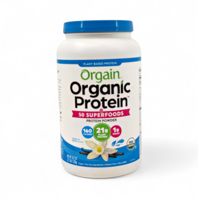Orgain Organic Plant Based Protein Powder - Vanilla Bean Flavor 2.7lb