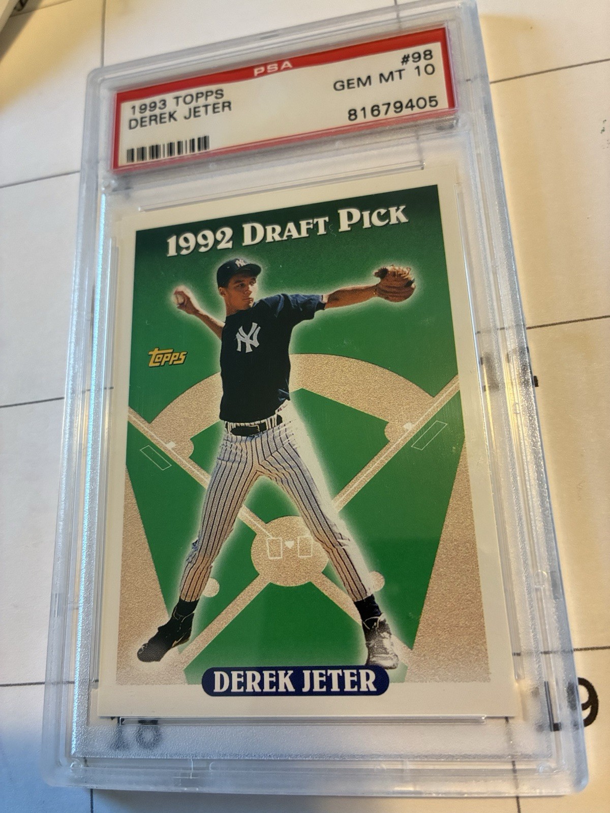 1993 TOPPS #98 DEREK JETER PSA 10 GEM MINT FREE SHIPPING